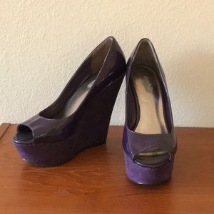 Purple peep toe Charlotte Russe wedges